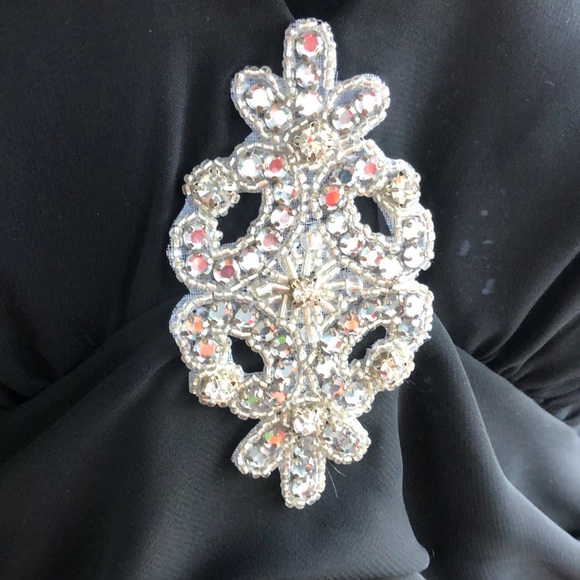 NWT Black Dress w Rhinestone Straps - Picture 4 of 9